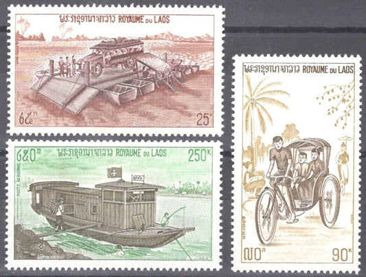 ZAYIX Laos 249-250, C117 MNH Boats Transportation Mekong River Ferry 111022S49