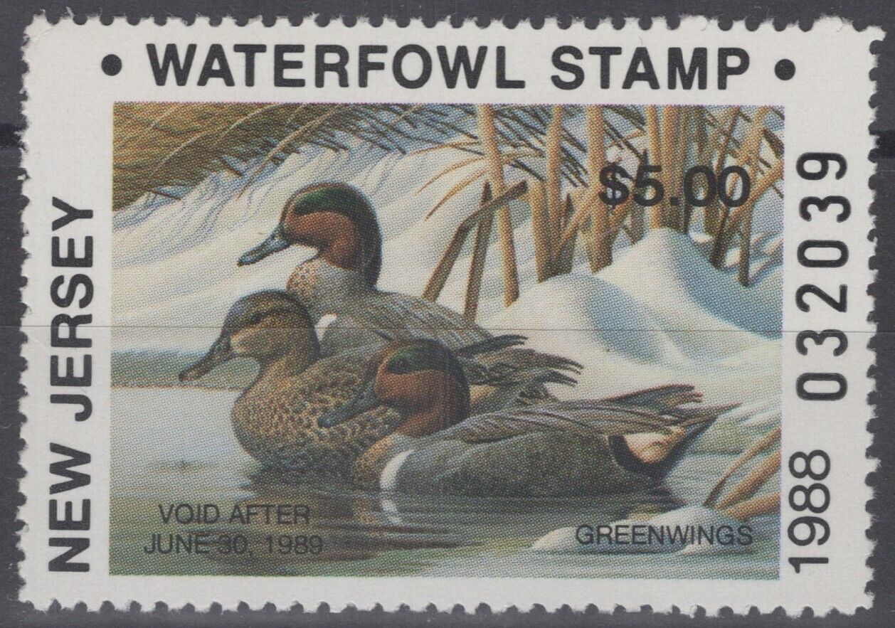 ZAYIX 1988 New Jersey 5  MNH - US State Duck Stamp - Birds - 062322S54