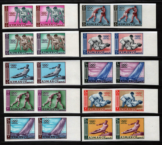 ZAYIX -Ajman 31B-40B MNH Impf Pairs Summer Olympics Sports 081622S16