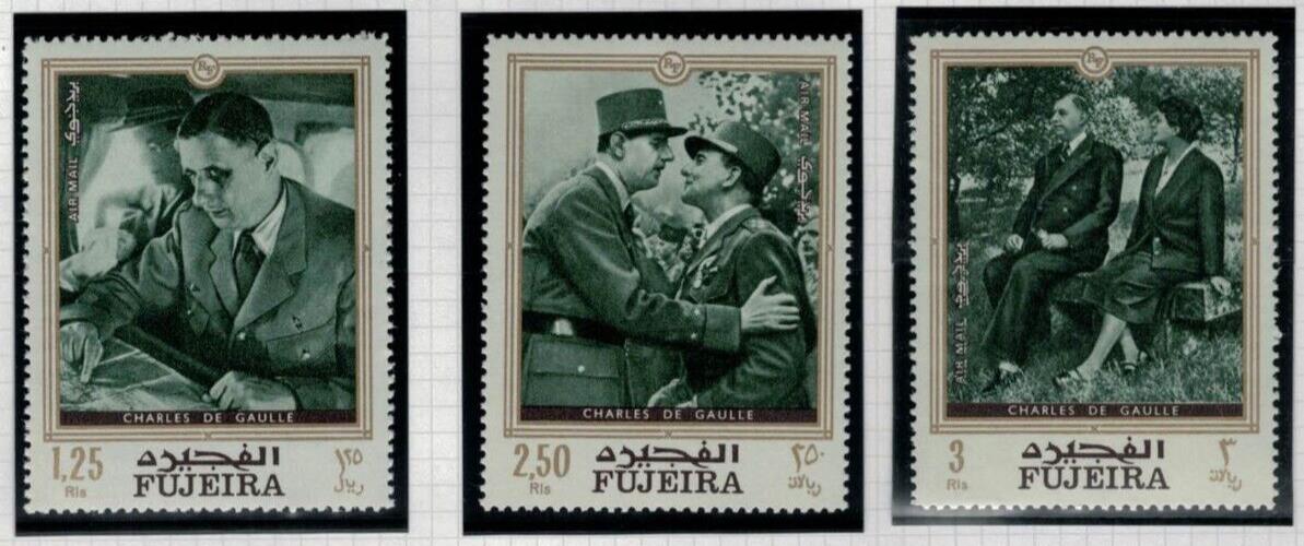 ZAYIX Fujeira UAE Mi 424-430A MNH Perf French General Charles De Gaulle 30222S21