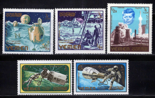 Yemen 191 A-195 A MNH Space Rockets Astronauts John F. Kennedy