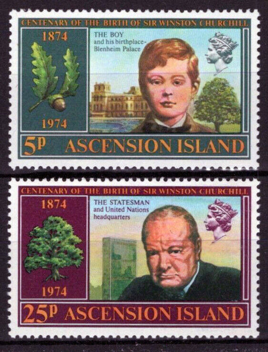 ZAYIX Ascension 181-182 MNH Sir Winston Churchill UN Headquarters 021423S66