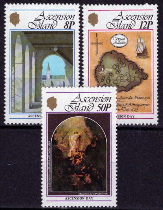 ZAYIX Ascension 239-241 MNH Maps Architecture Painting Rembrandt 021423S77