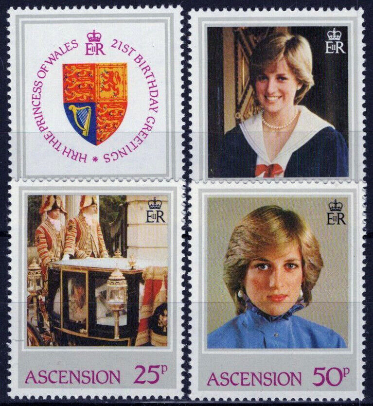 ZAYIX Ascension 313-316 MNH Royalty Princess Diana 021423S80