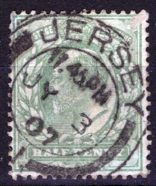 ZAYIX Great Britain 127 used Edward VII with 1907 Jersey Postmark 032723S93