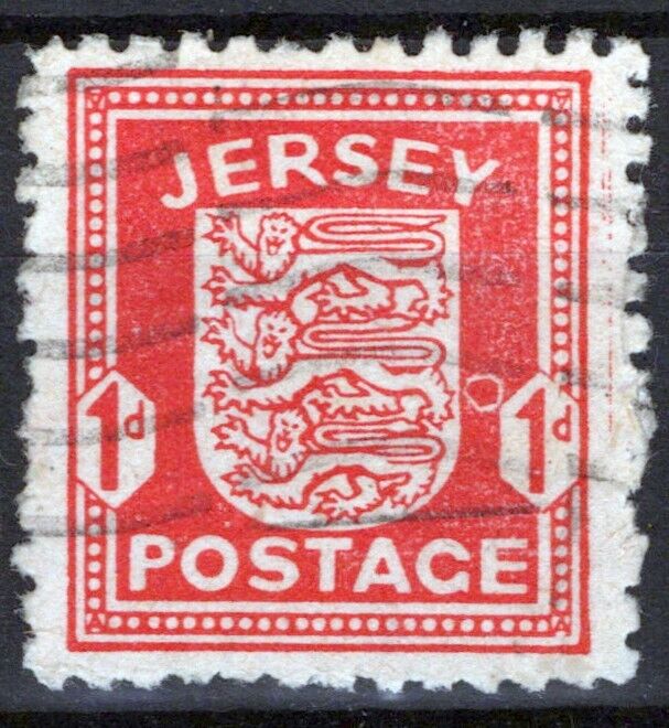 ZAYIX Great Britain - Jersey N2 used 1p verm Occupation Plate Flaw 032722SO4