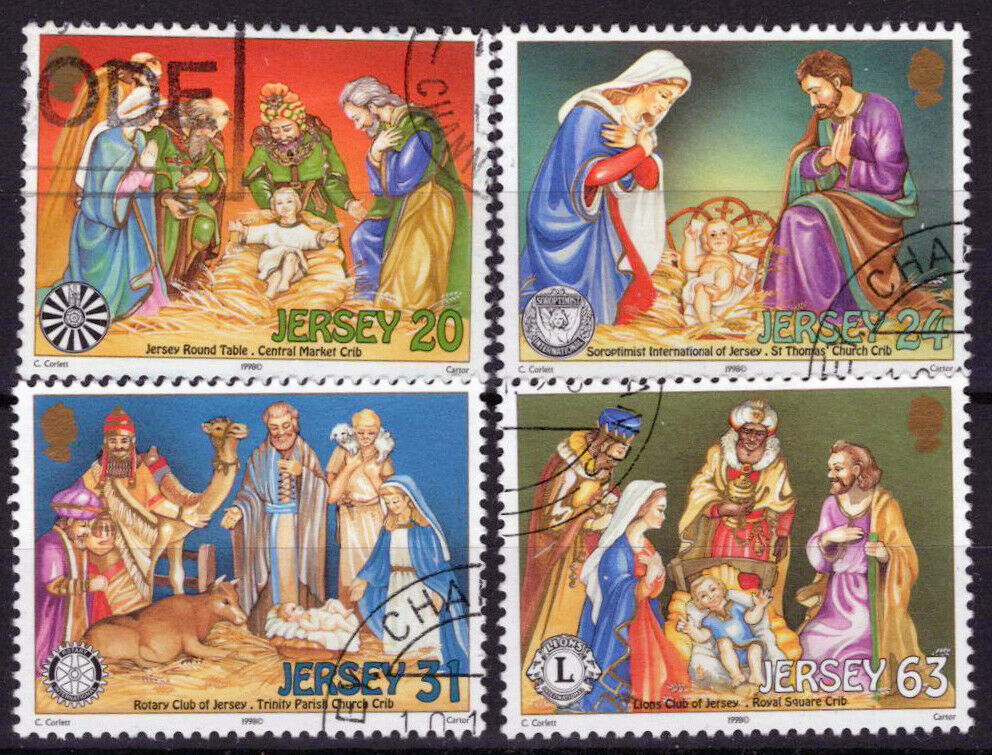Great Britain Jersey 979-882 used Christmas Nativity Art 033023S16