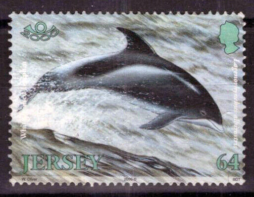 ZAYIX Great Britain - Jersey 956 used Dolphin Marine Mammals 033023S23