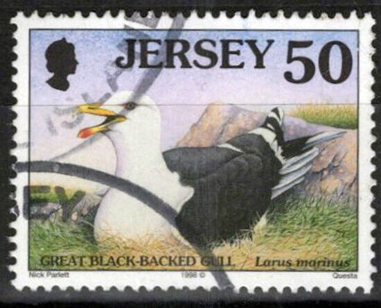 ZAYIX Great Britain - Jersey 871 used 50p Black-Backed Gull Birds 033023S21