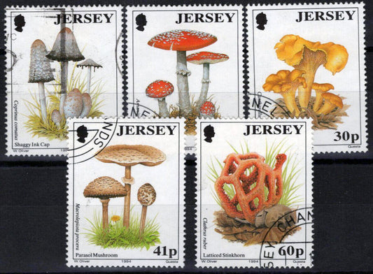 ZAYIX Great Britain - Jersey 655-659 Used Mushrooms & Fungus 033023S14