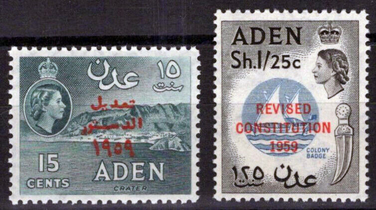ZAYIX Aden 63-64 MNH Revised Constitution Overprints 033023S158