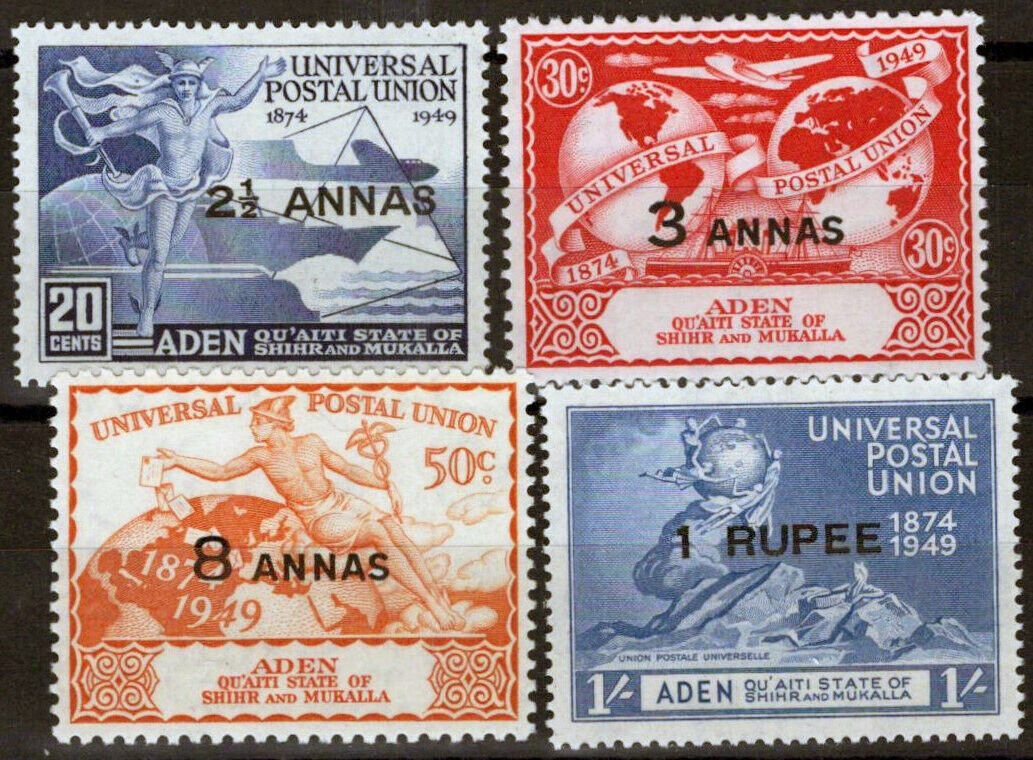 ZAYIX Aden Quaiti State 16-19 VLH Universal Postal Union UPU 033023S162