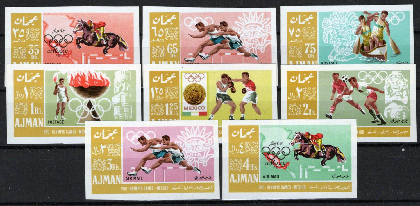 ZAYIX Ajman 189 B-196 B MNH Imperf Olympics Sports Boxing Football 041623S98