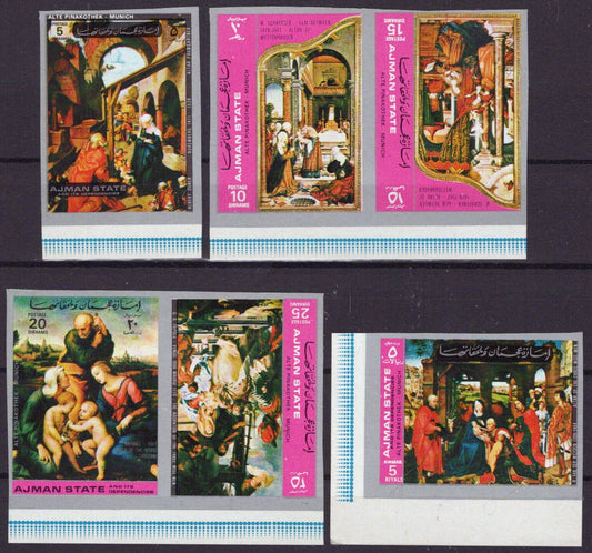 ZAYIX Ajman 1391-1396 MNH Paintings Old Pinakothek Holy Family 041623S125