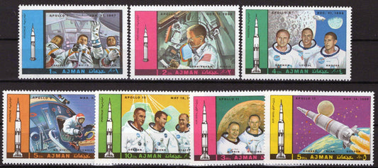 ZAYIX Ajman 497-503 MNH Apollo 1-12 Space Rockets Astronauts Moon 041623S109