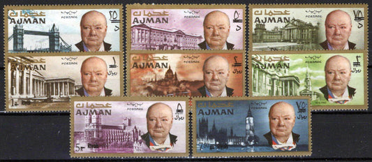 ZAYIX Ajman 117-124 MNH Winston Churchill Historical Figure 041623S113