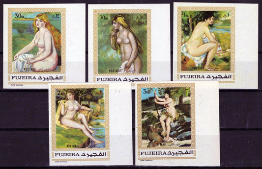 ZAYIX Fujeira 648 B-652 B MNH Imperf Nude Paintings Auguste Renoir 042523S16