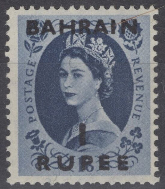 Bahrain 103 VLH overprint 1r on 1sh6d darkBlue Elizabeth II