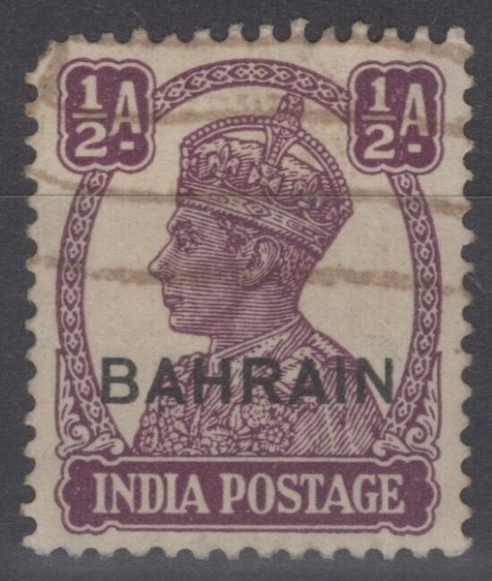 ZAYIX - Bahrain 39 used - 1/2a George VI overprint on stamp of India 041322-S93