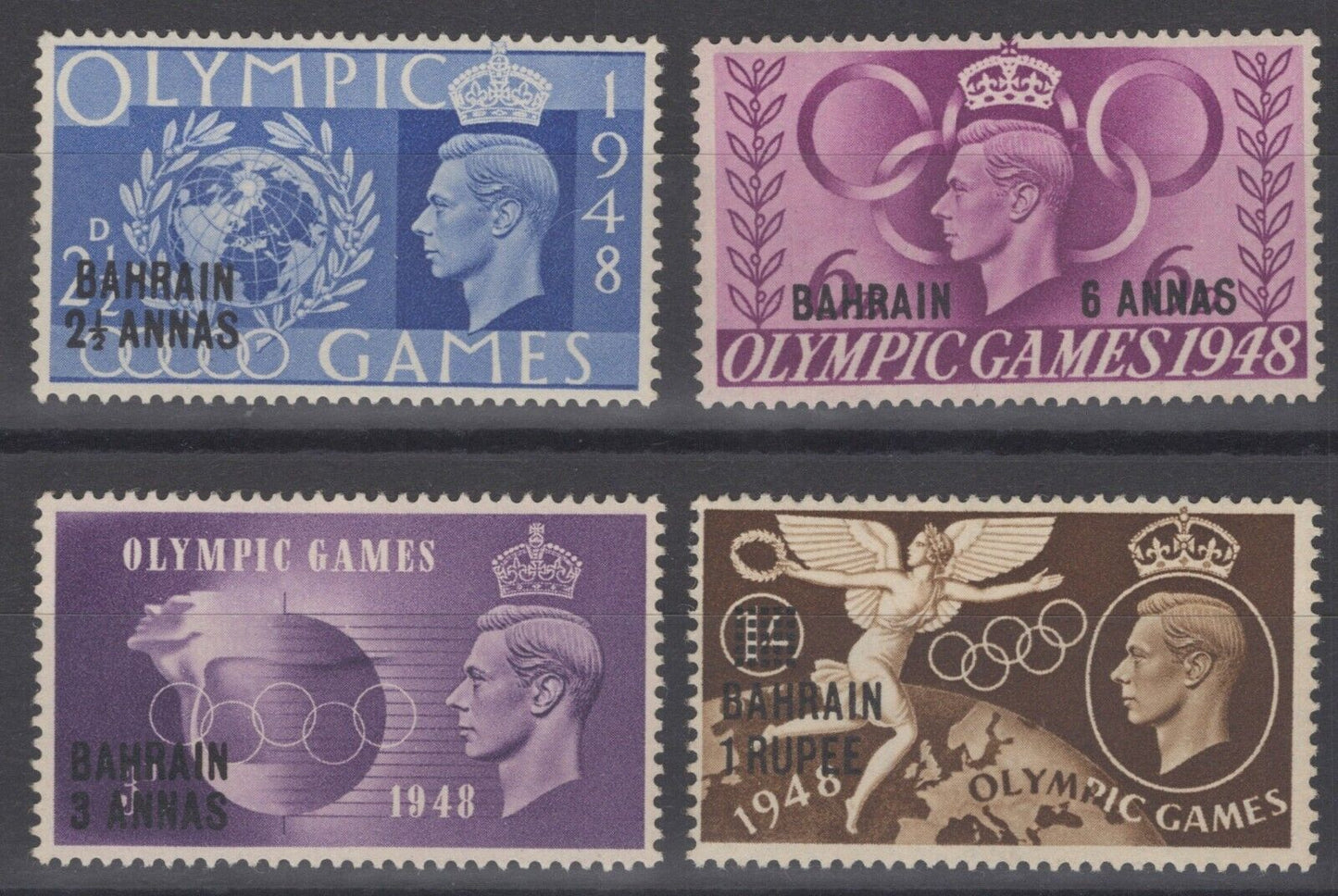 Bahrain 64-67 MNH Overprinted GreatBritain Olympics stamps