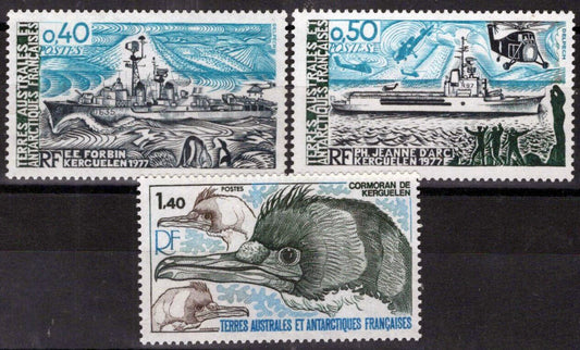 ZAYIX FSAT TAAF 77-79 MNH Birds Ships Polar Exploration Antarctic 060823S49