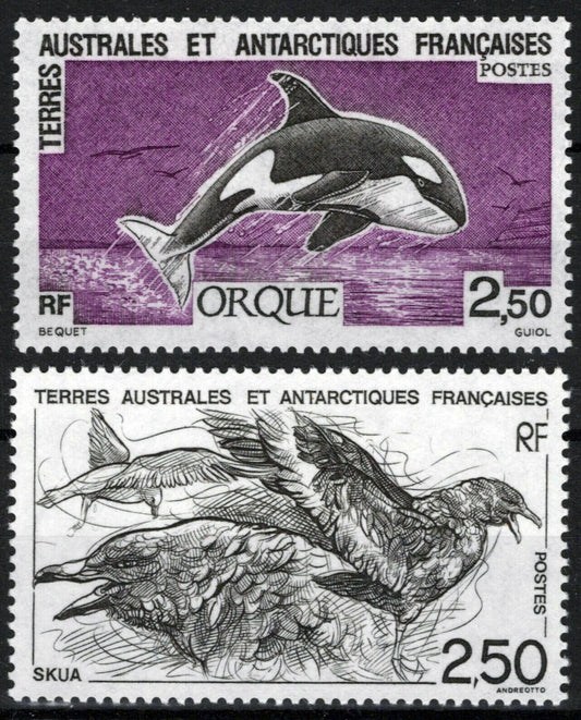 ZAYIX FSAT TAAF 186-187 MNH Marine Life Birds Killer Whales Polar 060823S109M