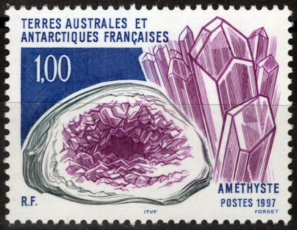 ZAYIX FSAT TAAF 222 MNH Minerals Amethyst Mineralogy Polar 060823S133M