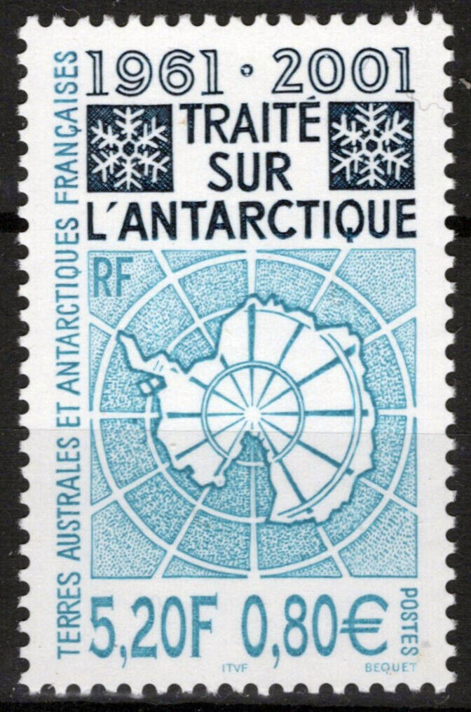 ZAYIX FSAT TAAF 292  MNH Maps Antarctic Treaty Polar 060823S166M