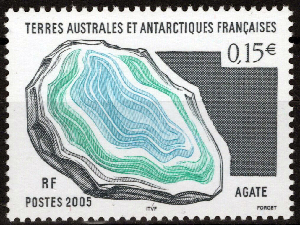 ZAYIX FSAT TAAF 344 MNH Minerals Agate Mineralogy Antarctic Polar 060823S195M