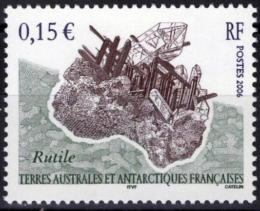 ZAYIX FSAT TAAF 362 MNH Mineral Rutile Mineralogy Antarctic Polar 061923S08