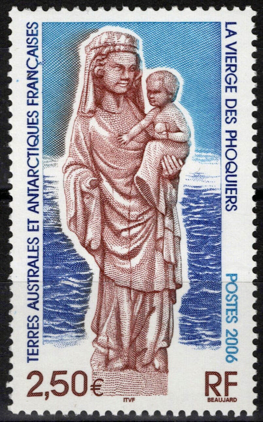 ZAYIX FSAT TAAF 368 MNH Virgin of the Seals Hunters Statue Polar 061923S14