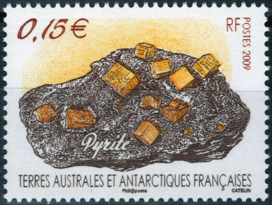 ZAYIX FSAT TAAF 411 MNH Minerals Pyrite Mineralogy Antarctic Polar 061923S35