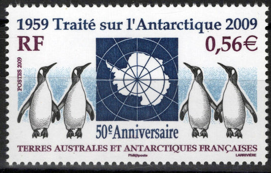 ZAYIX FSAT TAAF 421 MNH Penguins Birds Maps Antarctic Treaty Polar 061923S40