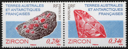 ZAYIX FSAT TAAF 443 MNH Minerals Zircons Mineralogy Polar Antarctic 061923S58