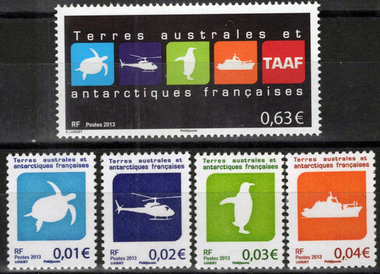 ZAYIX FSAT TAAF 484-488 MNH Emblems Ships Birds Aviation Marine Life 061923S76