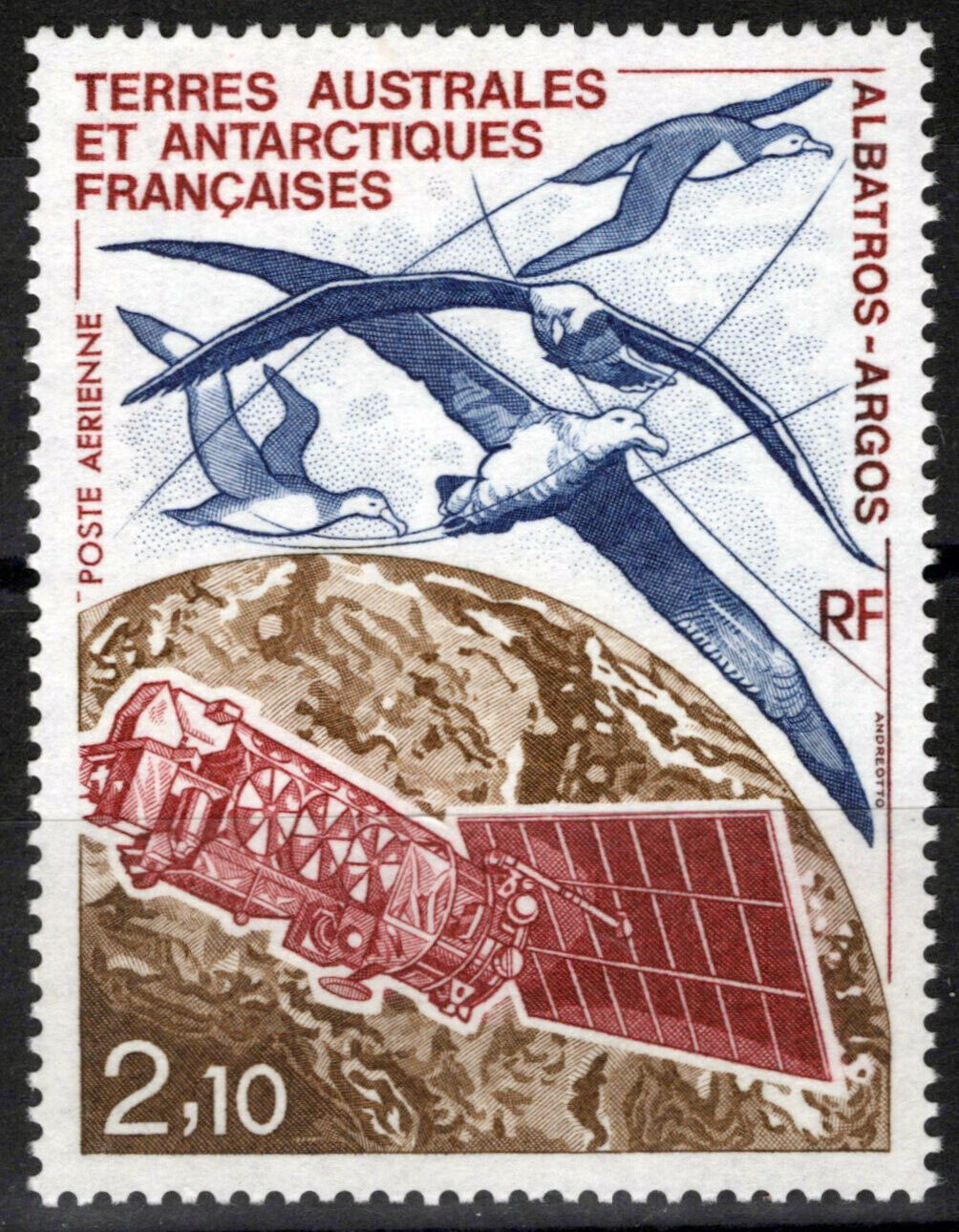 ZAYIX FSAT TAAF C114 MNH Air Post Birds Albatross Communications 061923S102