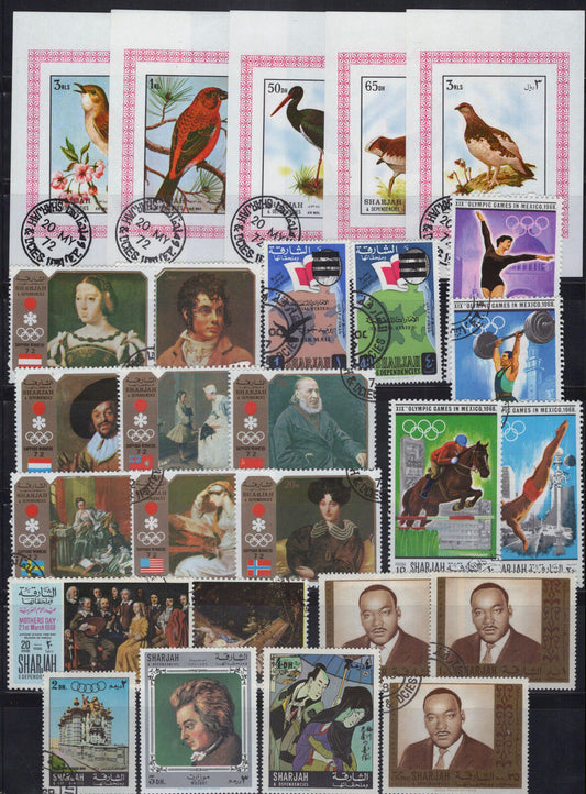 ZAYIX Sharjah Stamp Collection Mint/Used Birds Art Olympics Flowers 071423S155