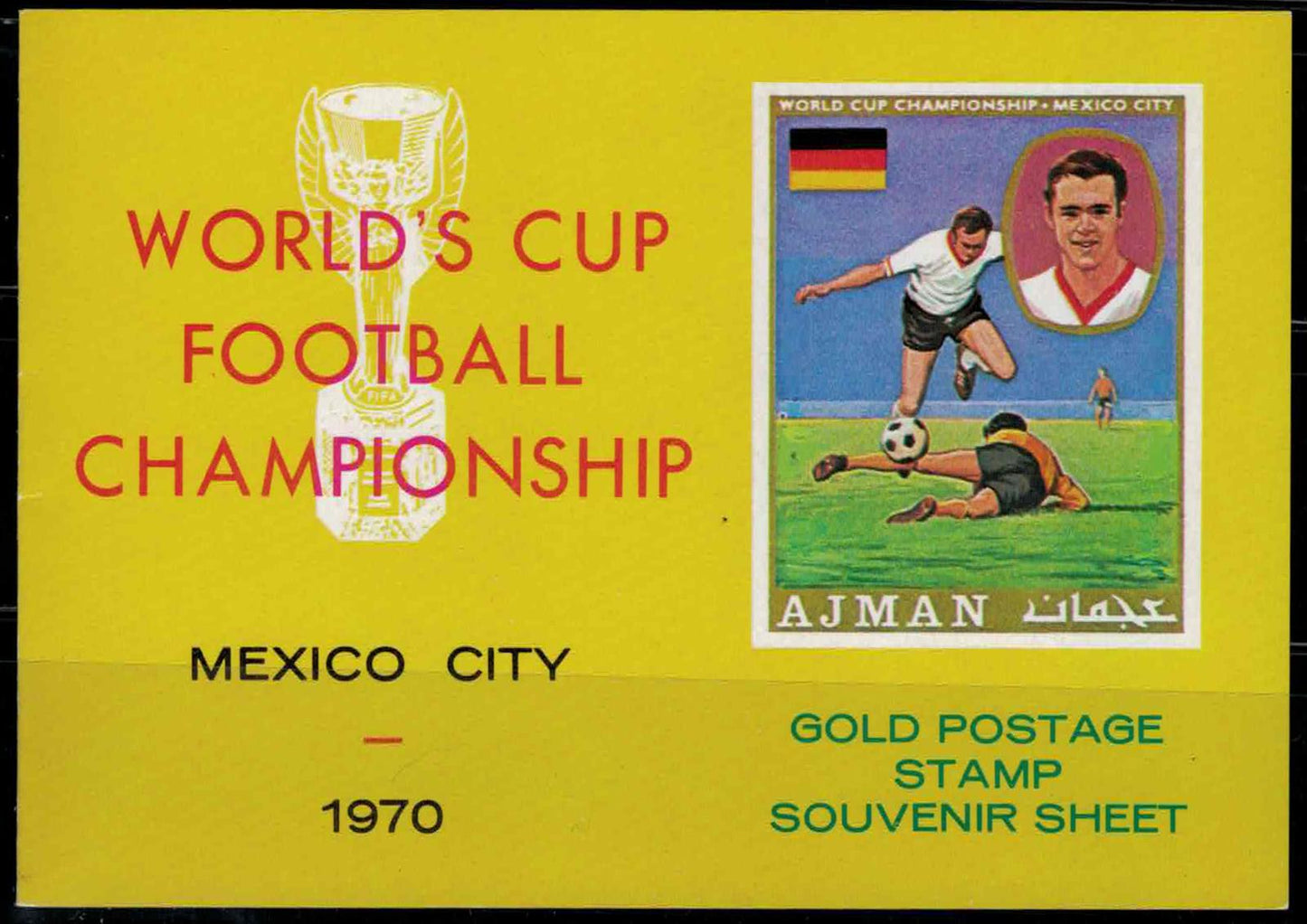 ZAYIX Ajman 194 MNH Gold Foil World's Cup Football Championship 080323SM25