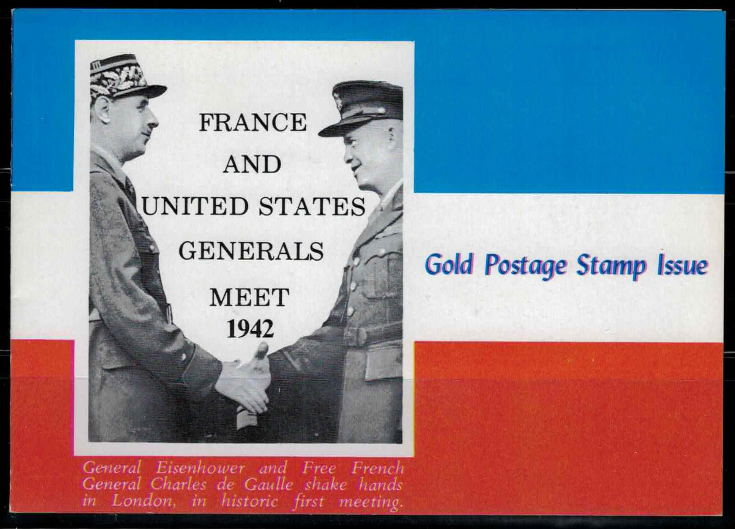 ZAYIX Ajman 654 A, B MNH Gold Foil Eisenhower De Gaulle Military 080323SM28