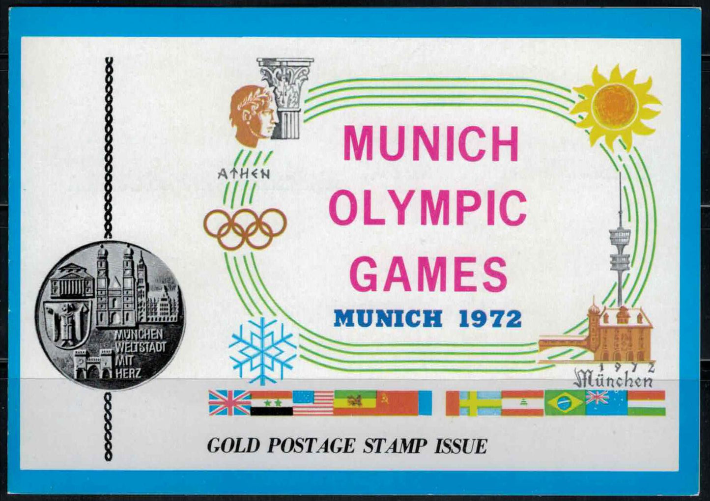 ZAYIX Ajman 963 A, B MNH Gold Foil Munich Olympic Games Horses 080323SM29
