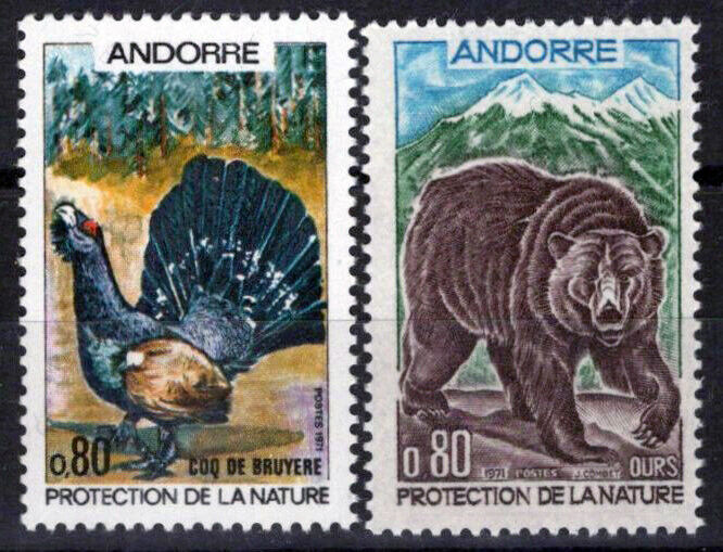 ZAYIX French Andorra 203-204 MNH Wildlife Bears Birds 071823S62M