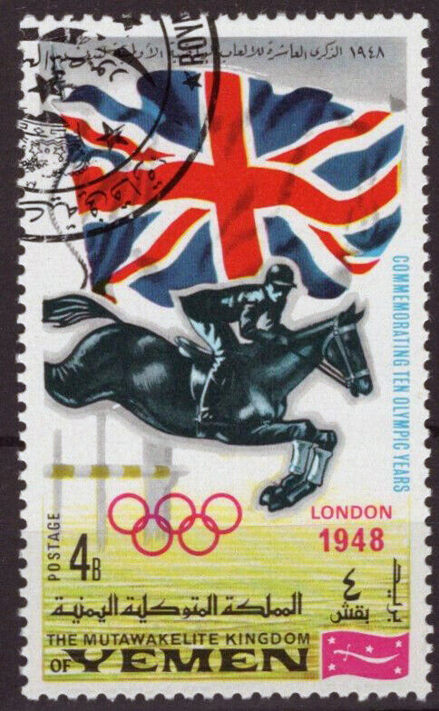 Yemen 522 CTO Olympics Sports Dressage Horses Athletes