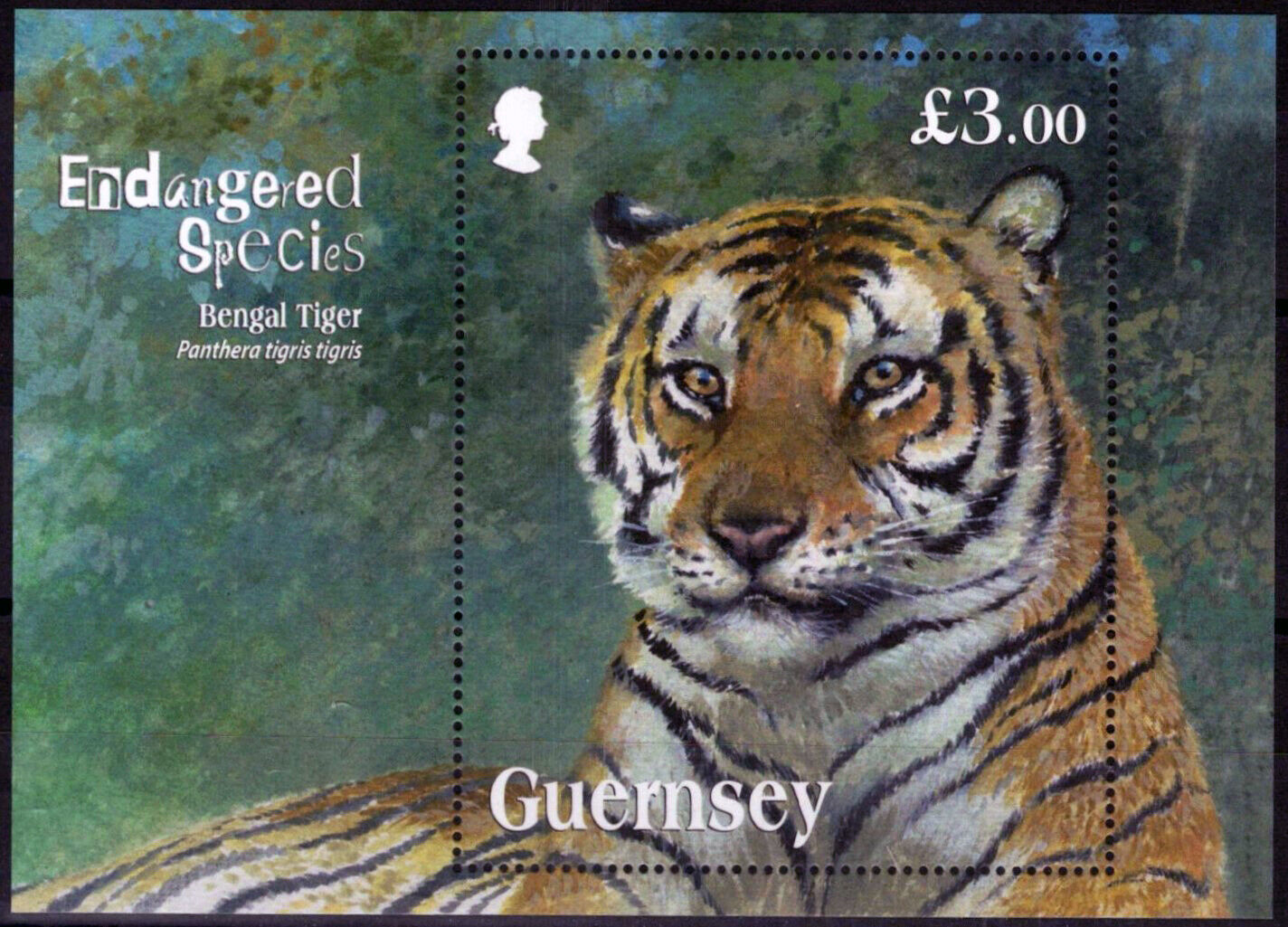 ZAYIX Guernsey 1153 MNH Wildlife Cats Endangered Species Bengal Tiger 080323SM82