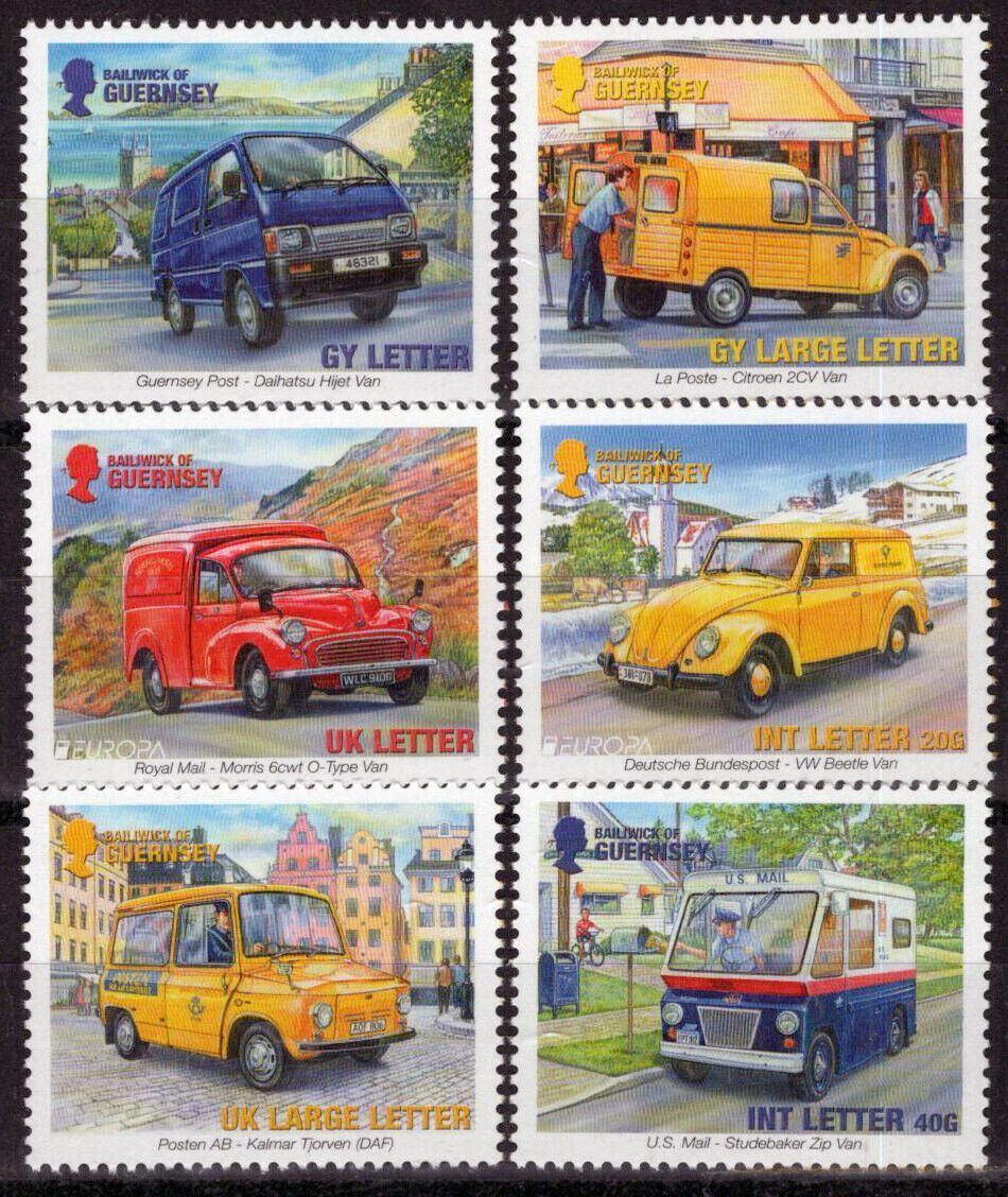 ZAYIX Guernsey 1202-1207 MNH Transportation Postman's Van 080323SM89M