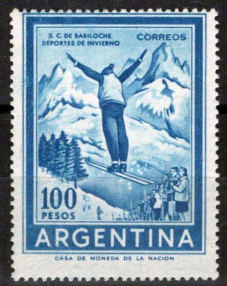 ZAYIX Argentina 884 MNH WMK 365 Perf 13 1/2 Sports Skiing 090823S34M