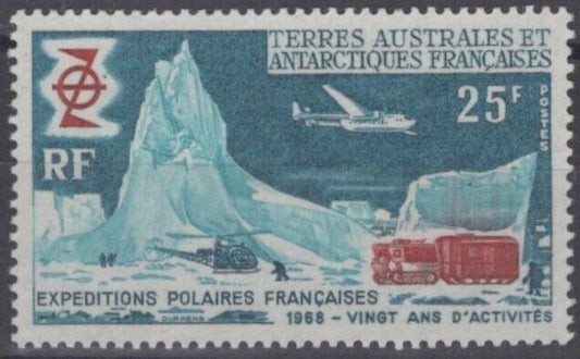 FSAT TAAF 33 MNH Polar Camp Helicopter, Plane, Snocat Tractor ZAYIX FSA-S0043M