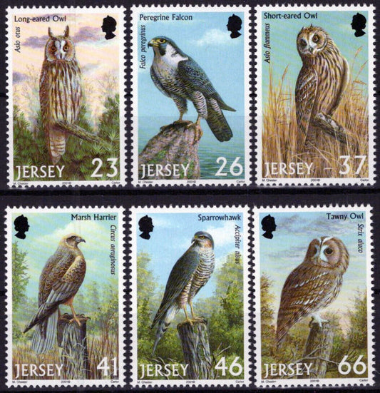 ZAYIX Jersey 996-1001 MNH Birds of Prey Owls Falcons 092023SM31M