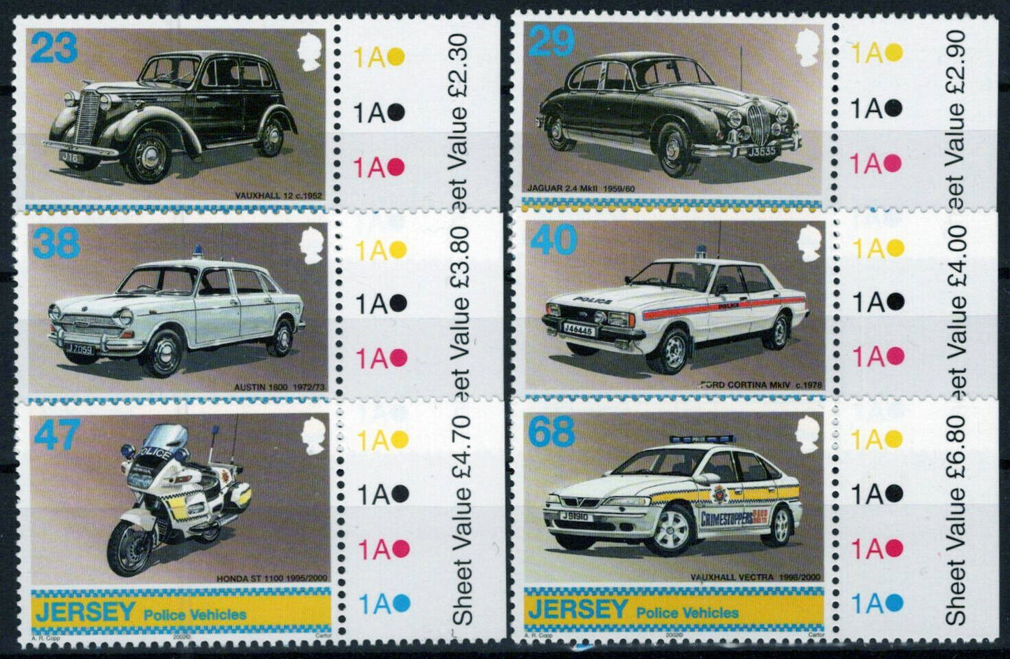 ZAYIX Jersey 1029-1034 MNH Police Vehicles 092023SM35M