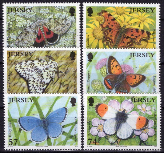 ZAYIX Jersey 1221-1226 MNH Insects Butterflies Moths 092023SM59M