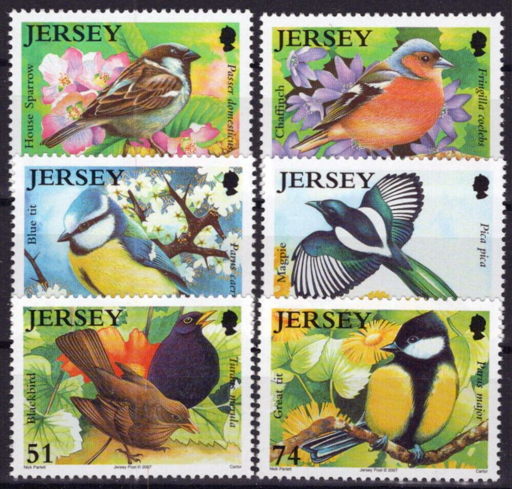 ZAYIX Jersey 1259-1264 MNH Birds Animals Sparrows Finches 092023SM63M